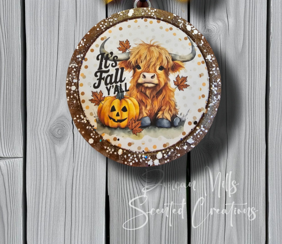 It's Fall y'all Freshie |Highland Cow |Western | Choose size | Made to order