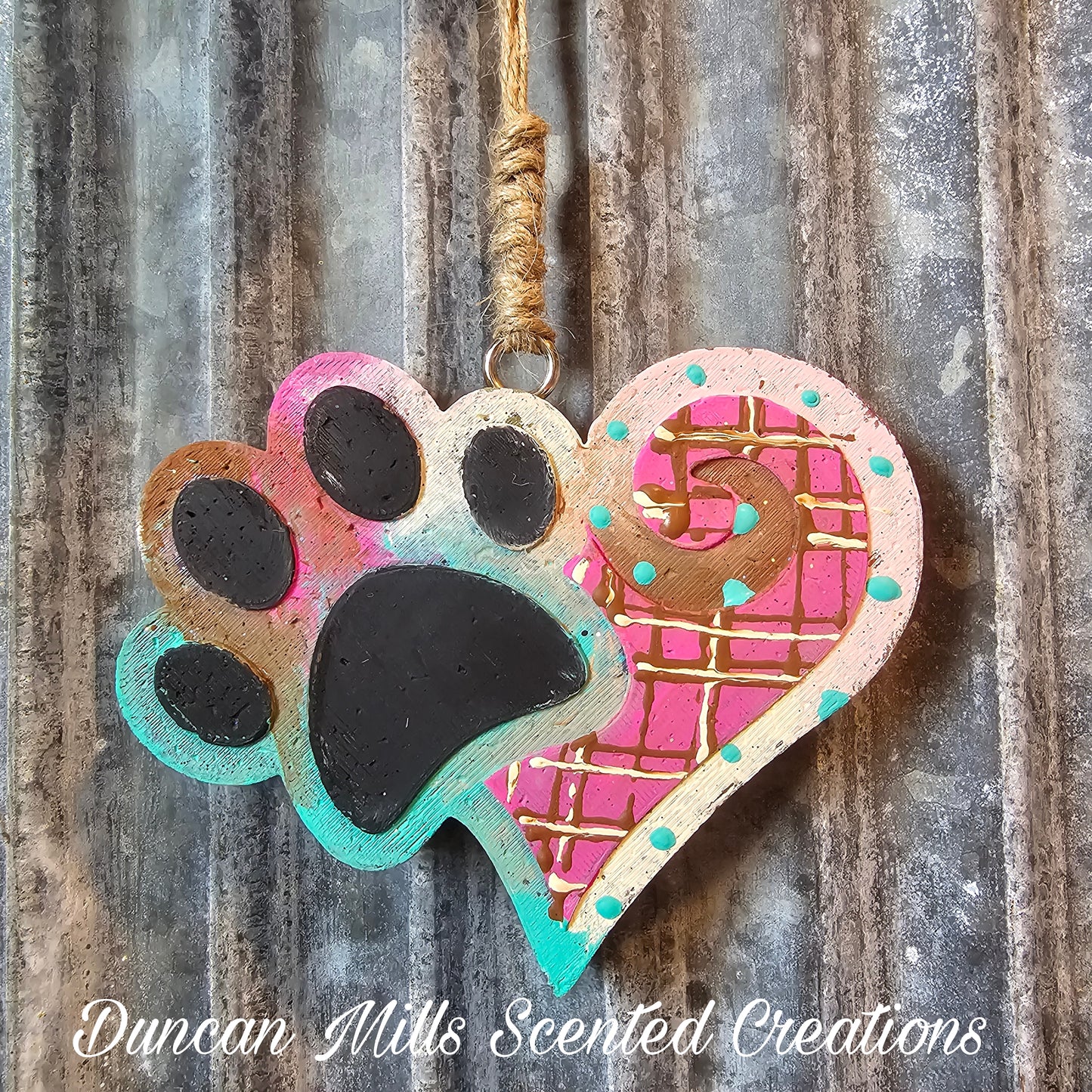 Dog Print | plaid Scroll Heart | Made to order | Any colors