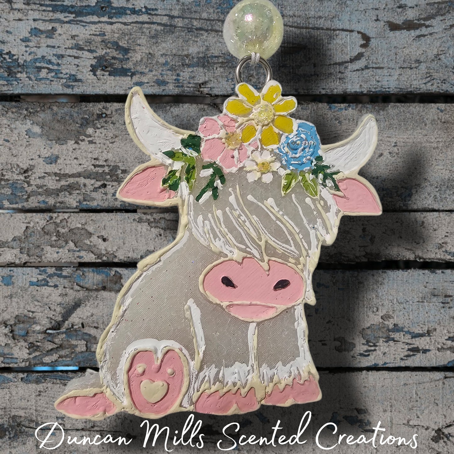 Baby Highland Freshie | Boho Flowers | Cow lovers Freshie