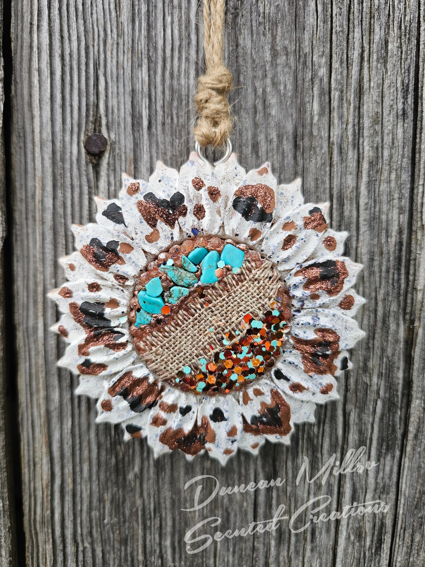 Sunflower | Cow Print | Turquoise | Burlap | Western | Made to order