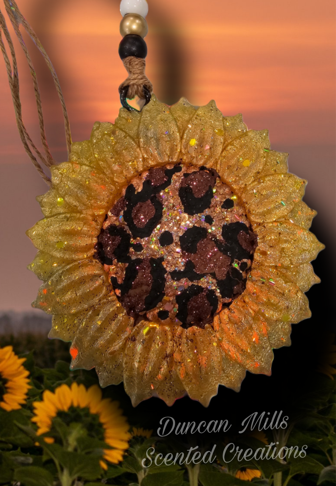 Sunflower Freshie | Cheetah Print | Made to order | Fall Freshies