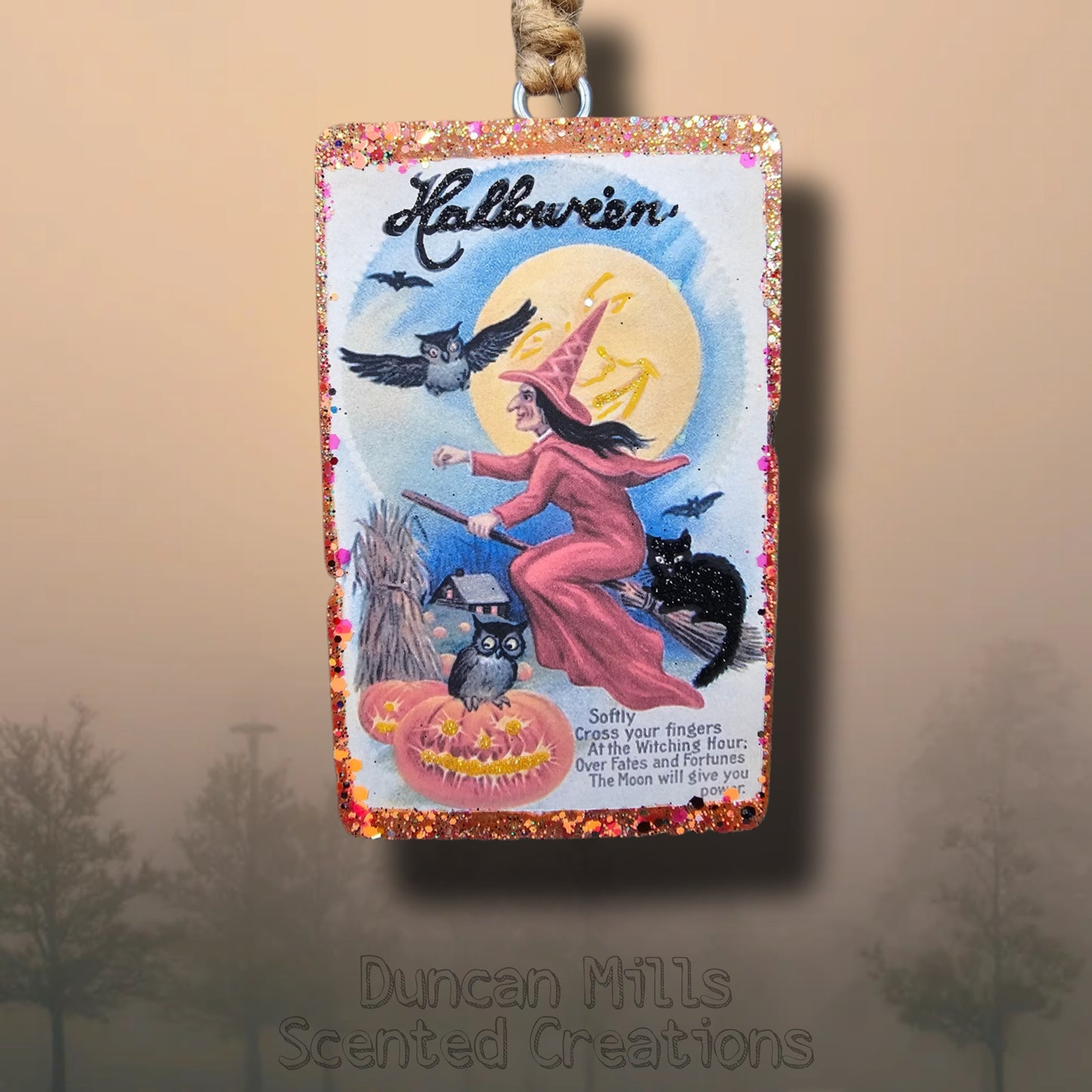 Vintage Halloween Image | Witch Black cat | Made to order