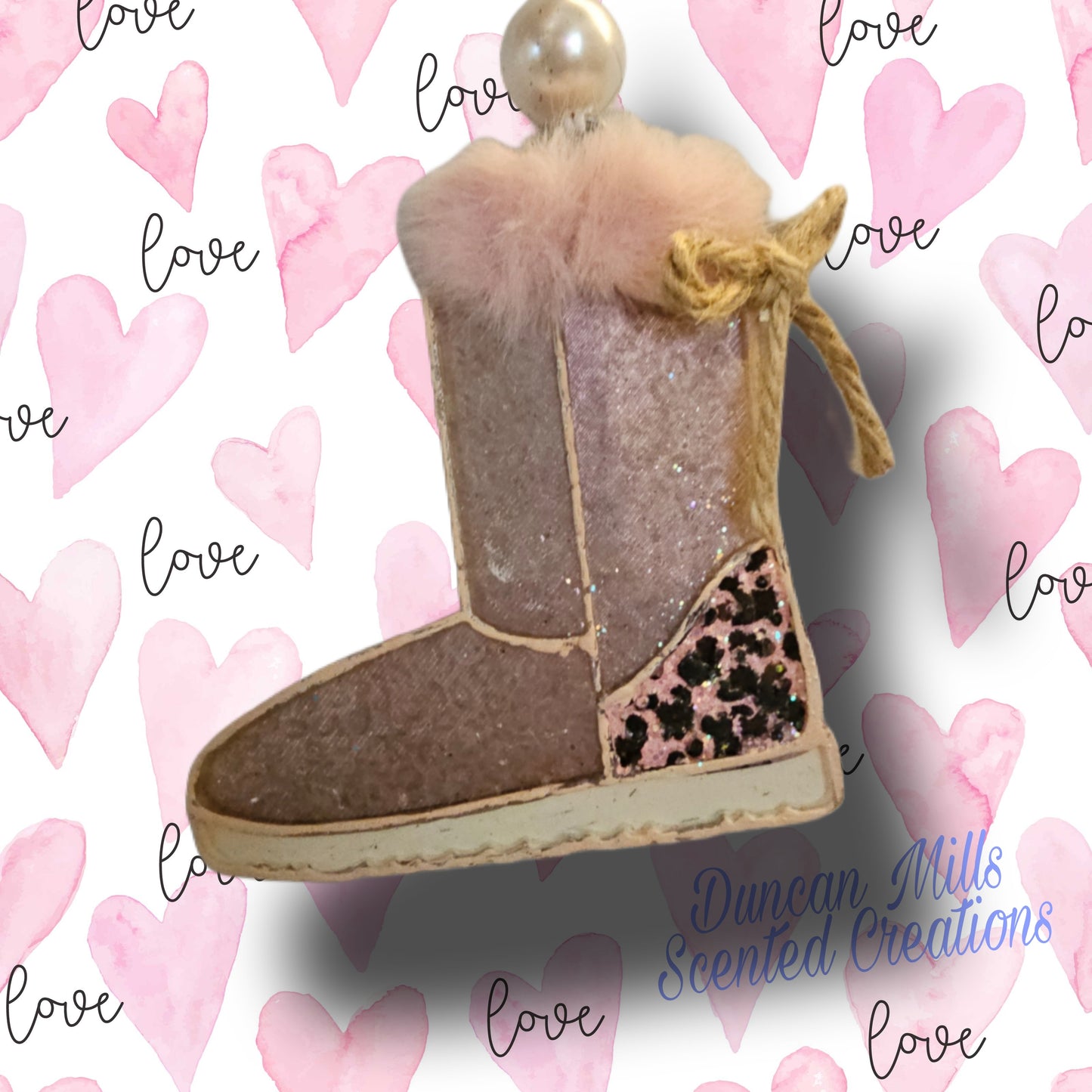 Boots pink Fur Freshie |Made to order