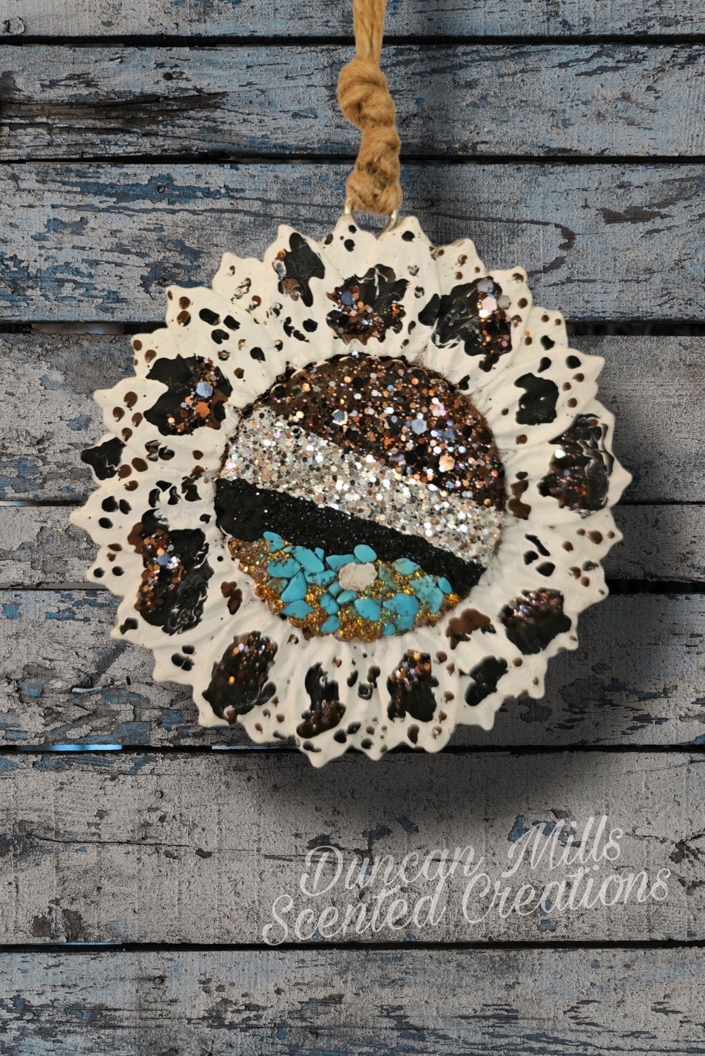Sunflower | Cow Print | Turquoise | Burlap | Western | Made to order