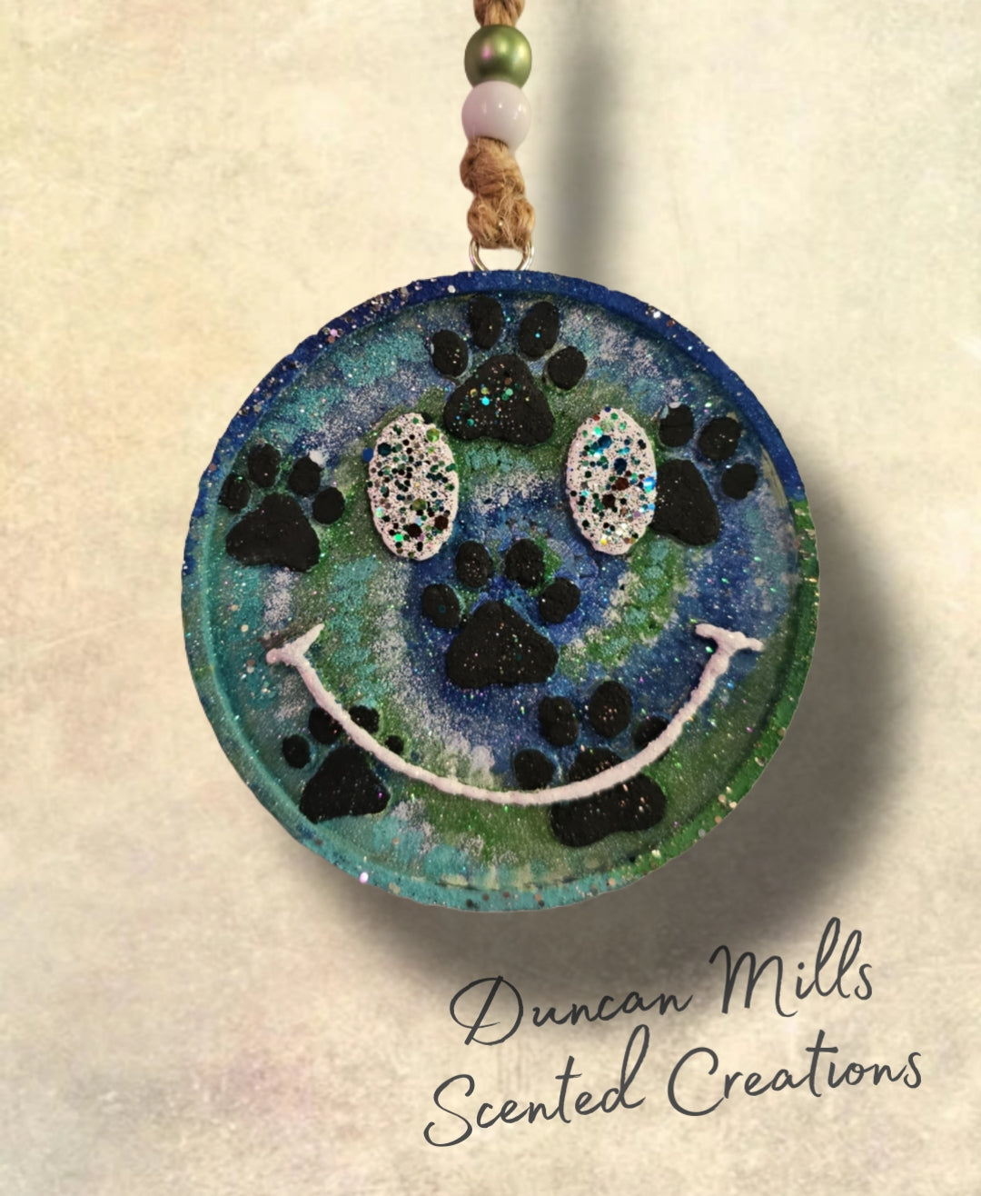 Paw Print Smiley Freshie | Tie dye | Dog lovers | Made to order