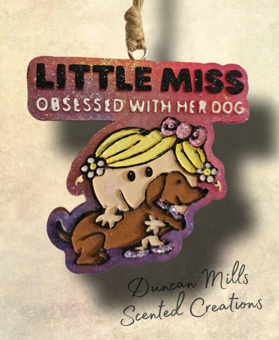 Little Miss Obsessed with her Dog Freshie | Made to order
