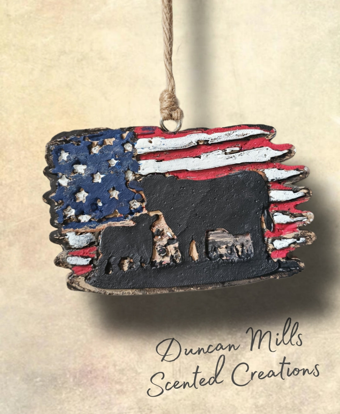 Cattle Freshie | Weathered Flag | Made to order