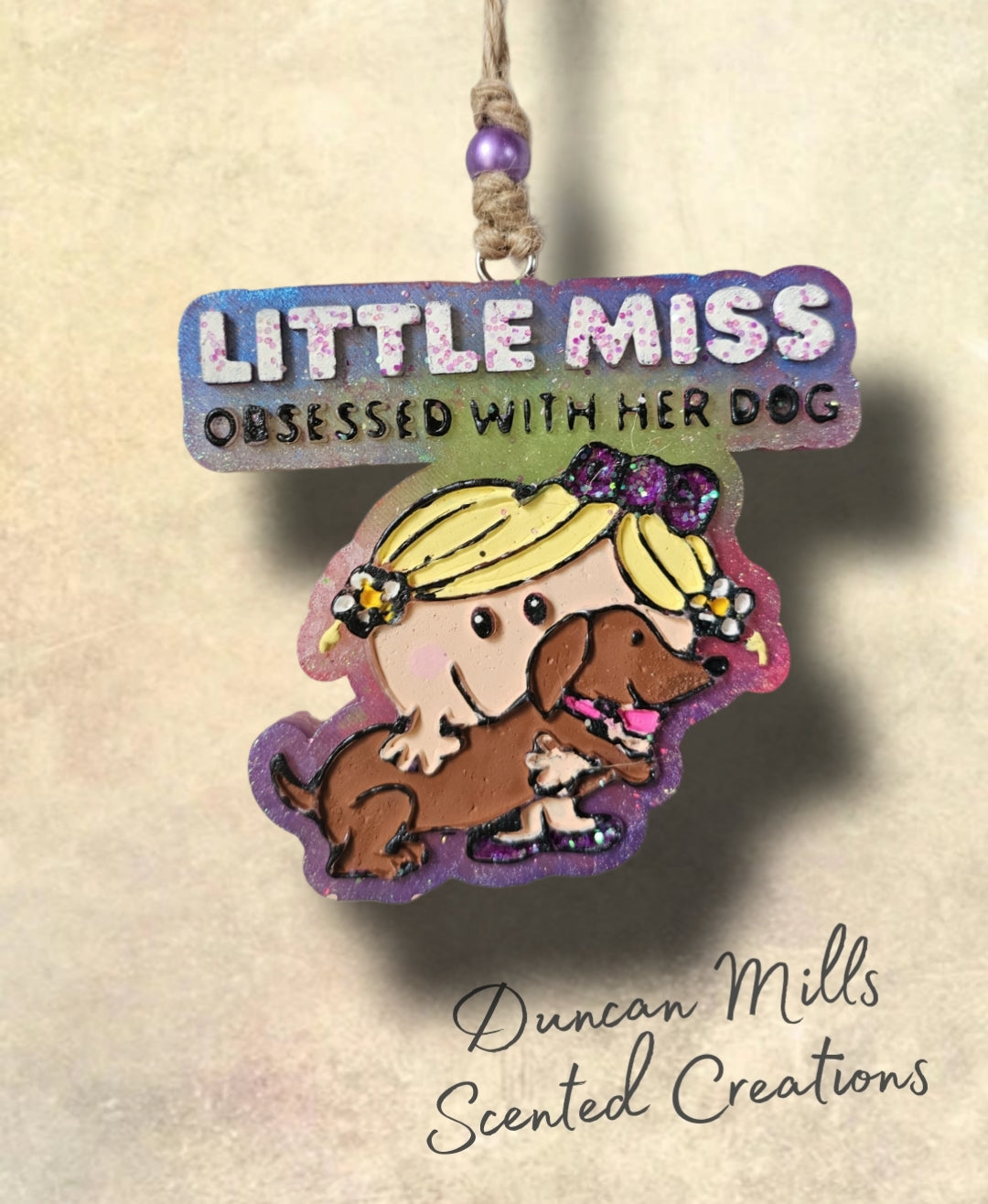 Little Miss Obsessed with her Dog Freshie | Made to order