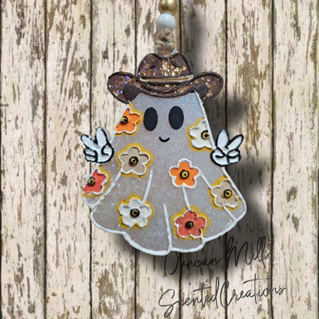 Ghost with Daisies | Western cutie | Made to order | Fall