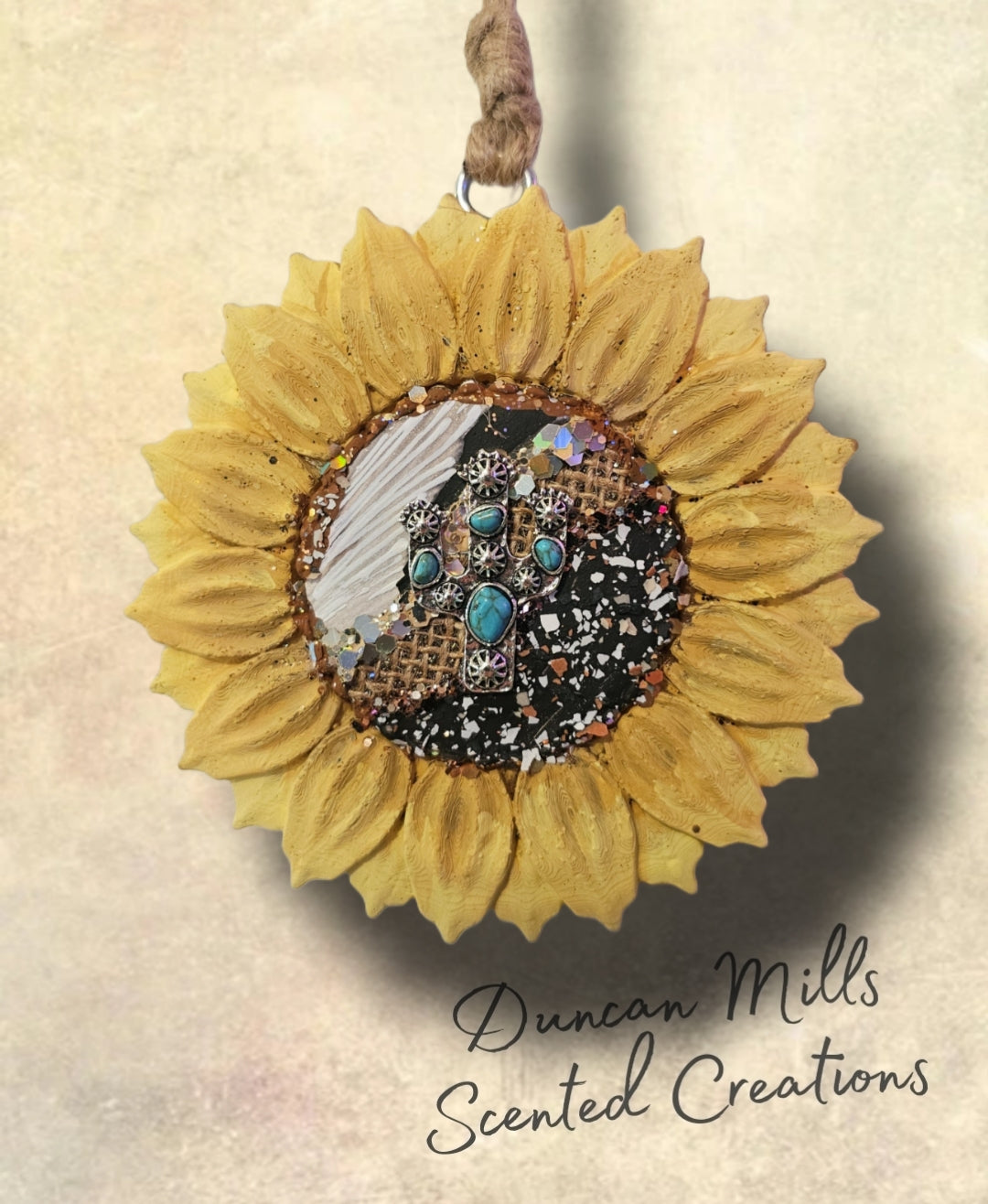 Sunflower | Cow Print | Turquoise | Burlap | Cactus Charm | Western Sunflower | Made to order