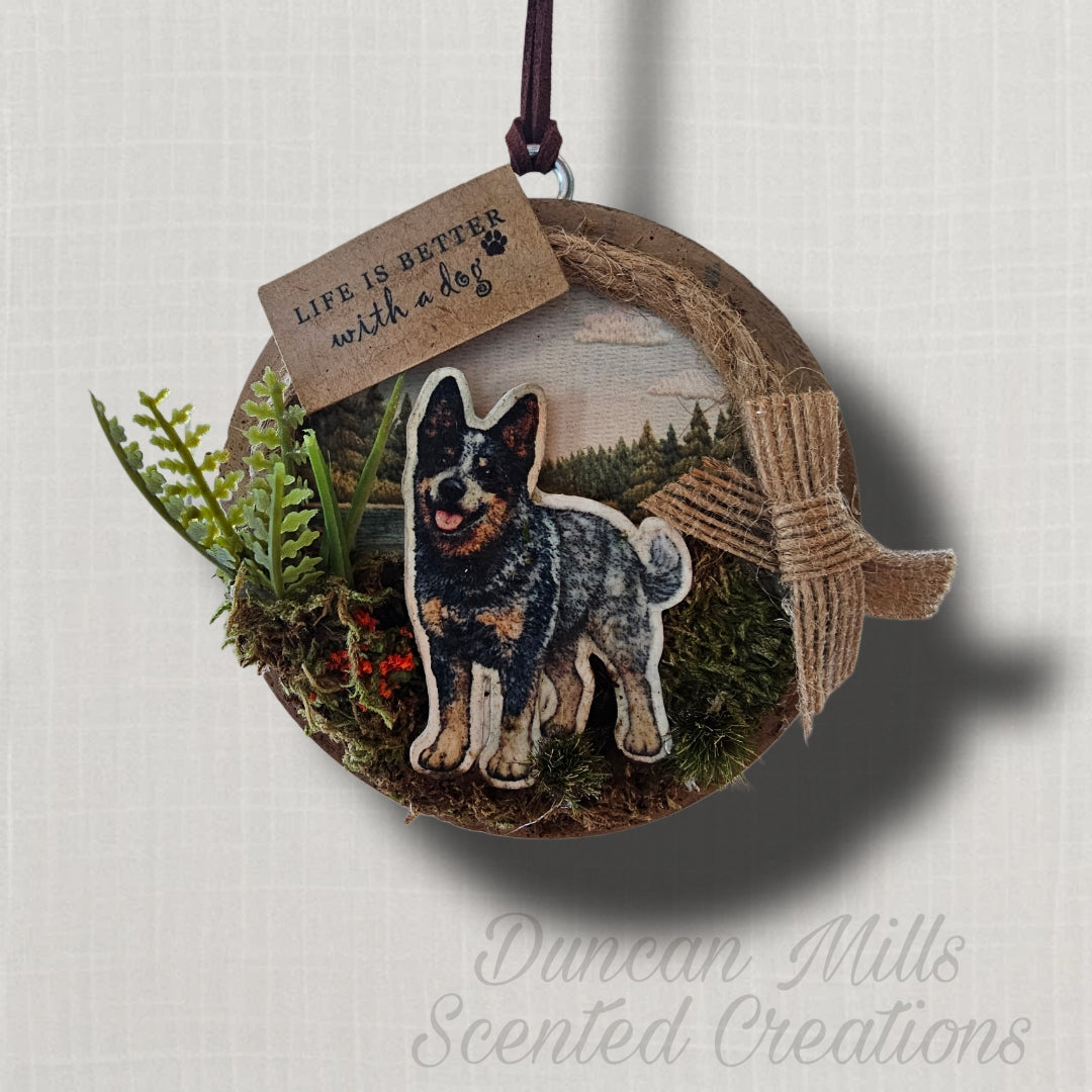 Cattle Dog Signature Hand-Layered Keepsake Car Charm (Scented)