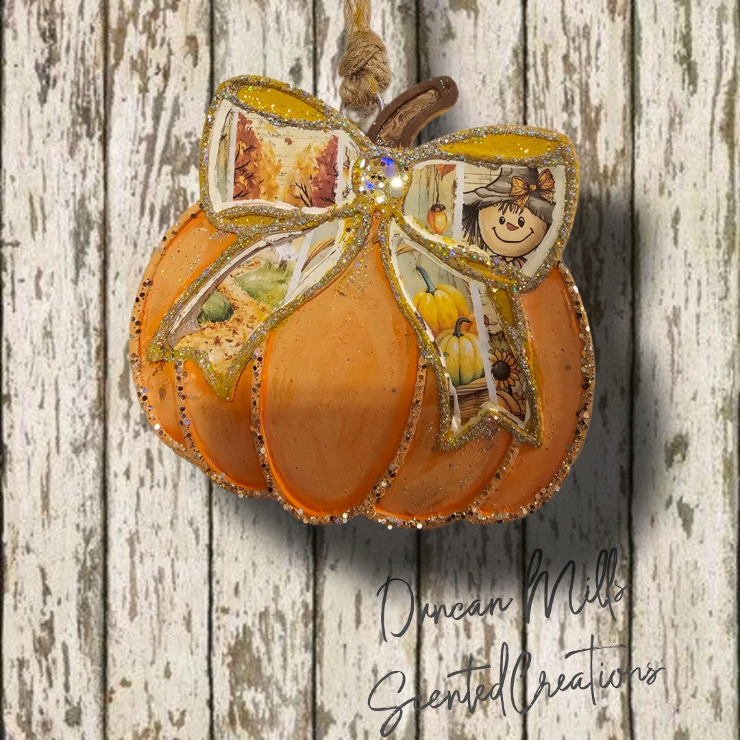 Pumpkin with Floral BOW Freshie | Fall | Made to order