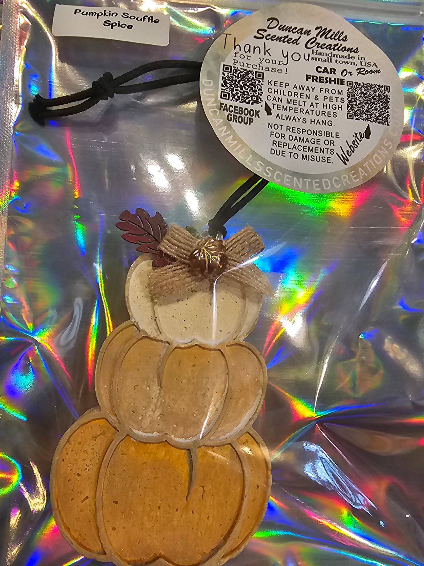 Ready-to-ship Stacked Pumpkin Freshie | Pumpkin Souffle Spice Scent