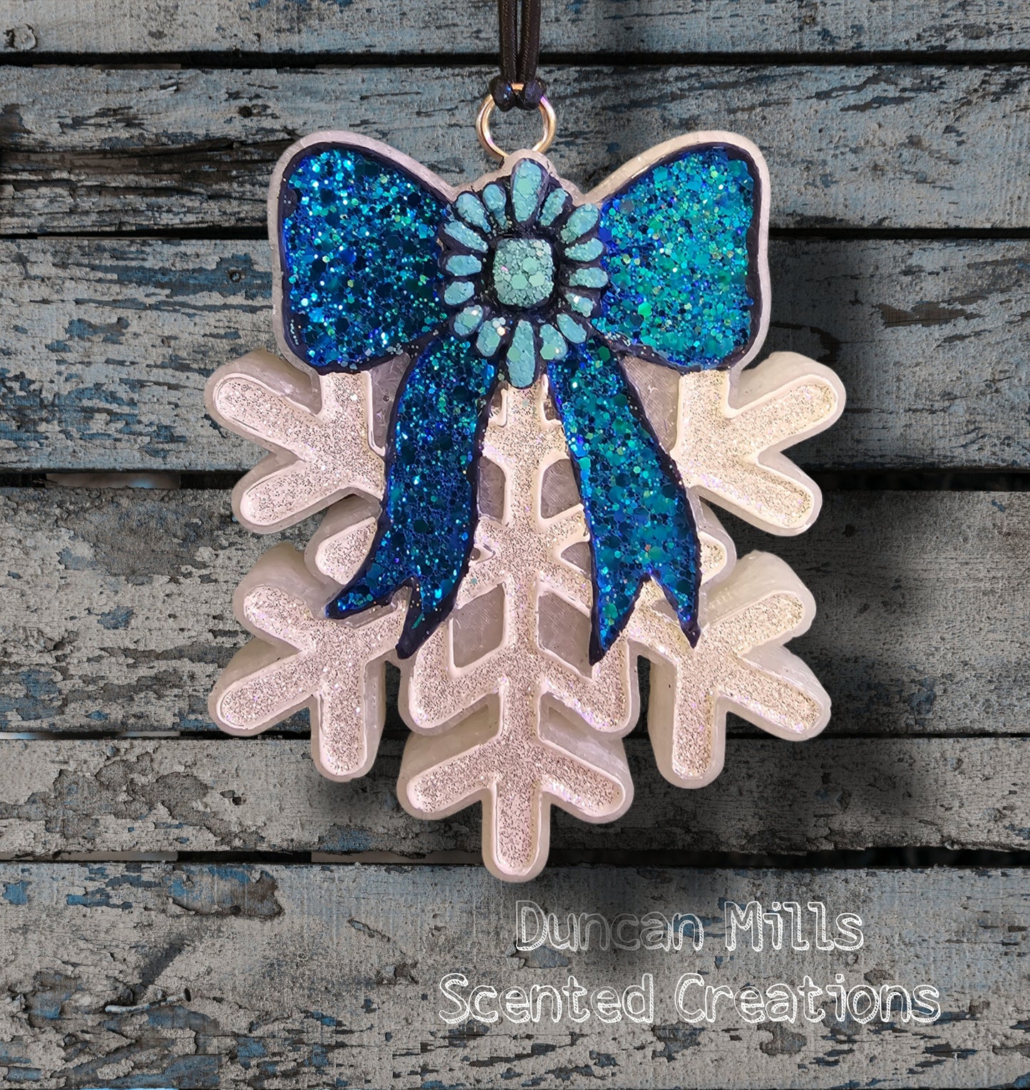 Snowflake with Bow Freshie | Choose color | Made to order