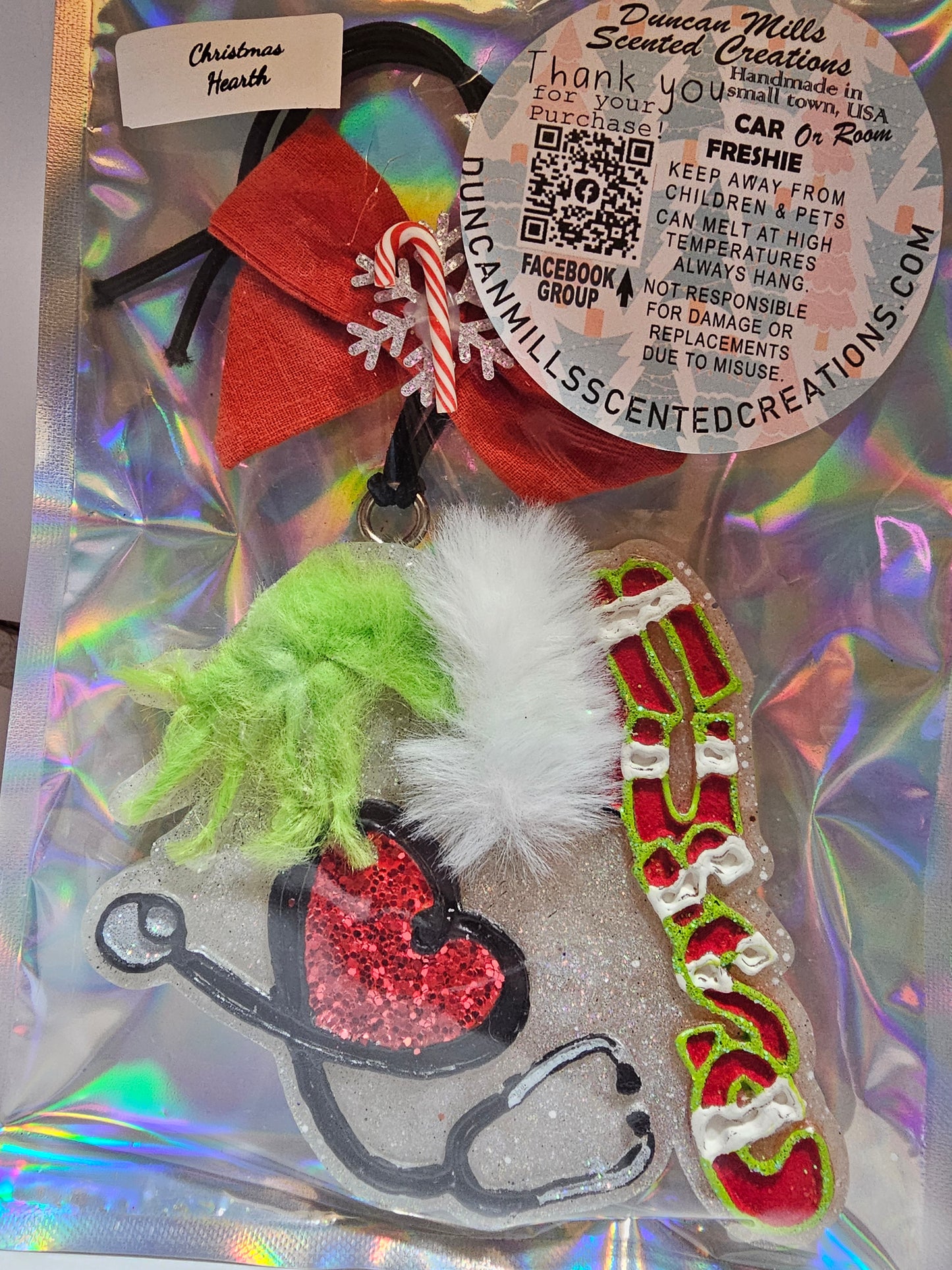 Large Premade Nurse Grinch with Beanie Freshie