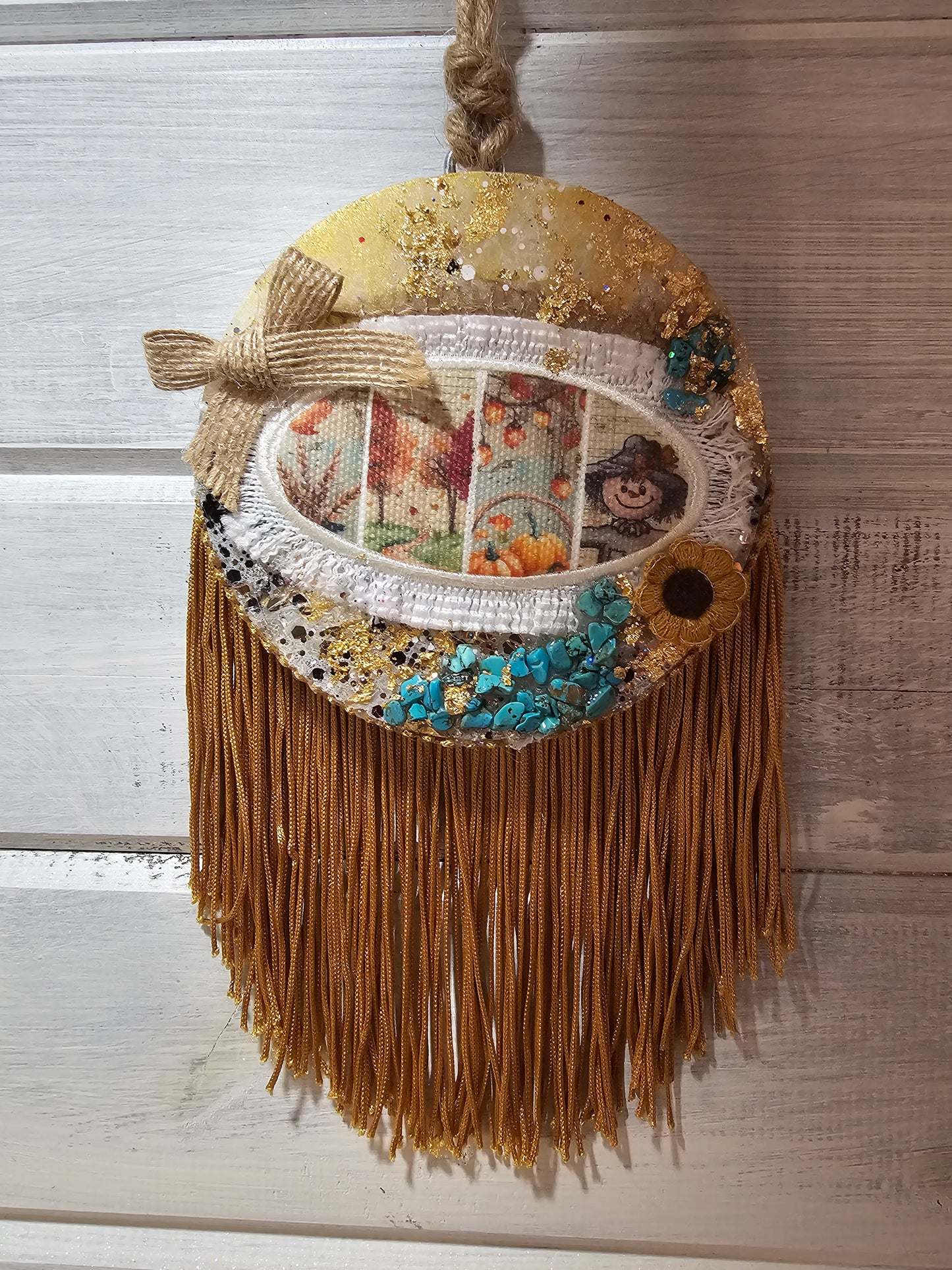 Ready to Ship Freshie | Exclusive one of kind | Fall design | Turquoise stones | Scarecrow| | Pumpkin Apple Smash Scent