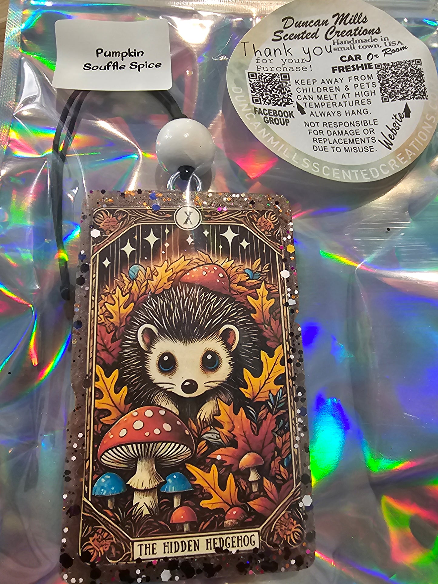 Hidden Hedgehog Freshie | Basic Cardstock | Pumpkin Souffle Spice Scent