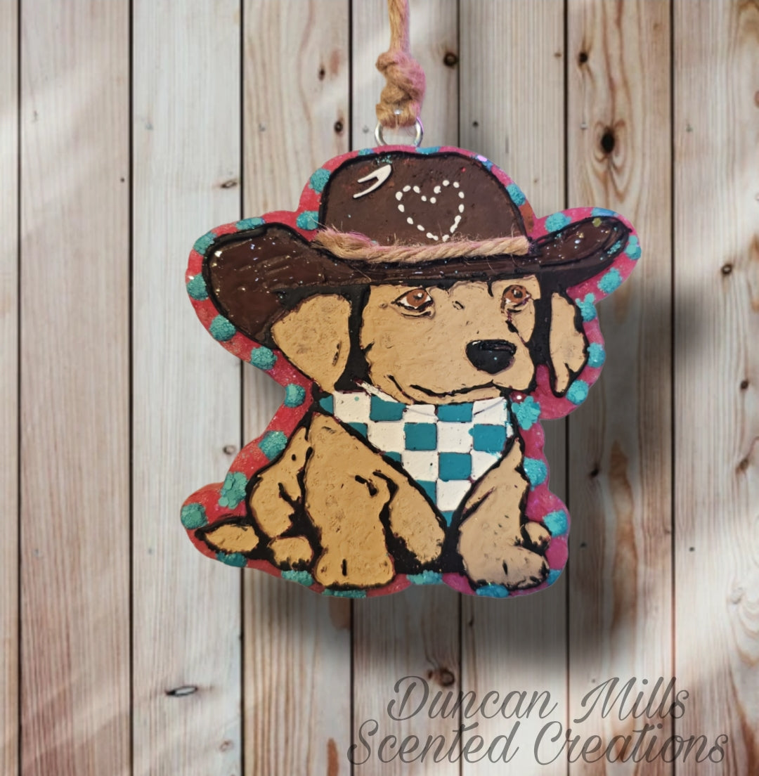 Cowboy Pup Freshie | Country | Made to order