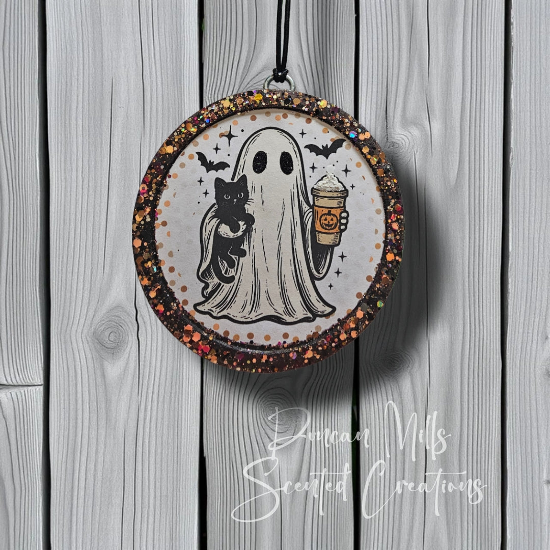 Pumpkin Spice Ghost Freshie | Cat lovers |Choose size | Made to order