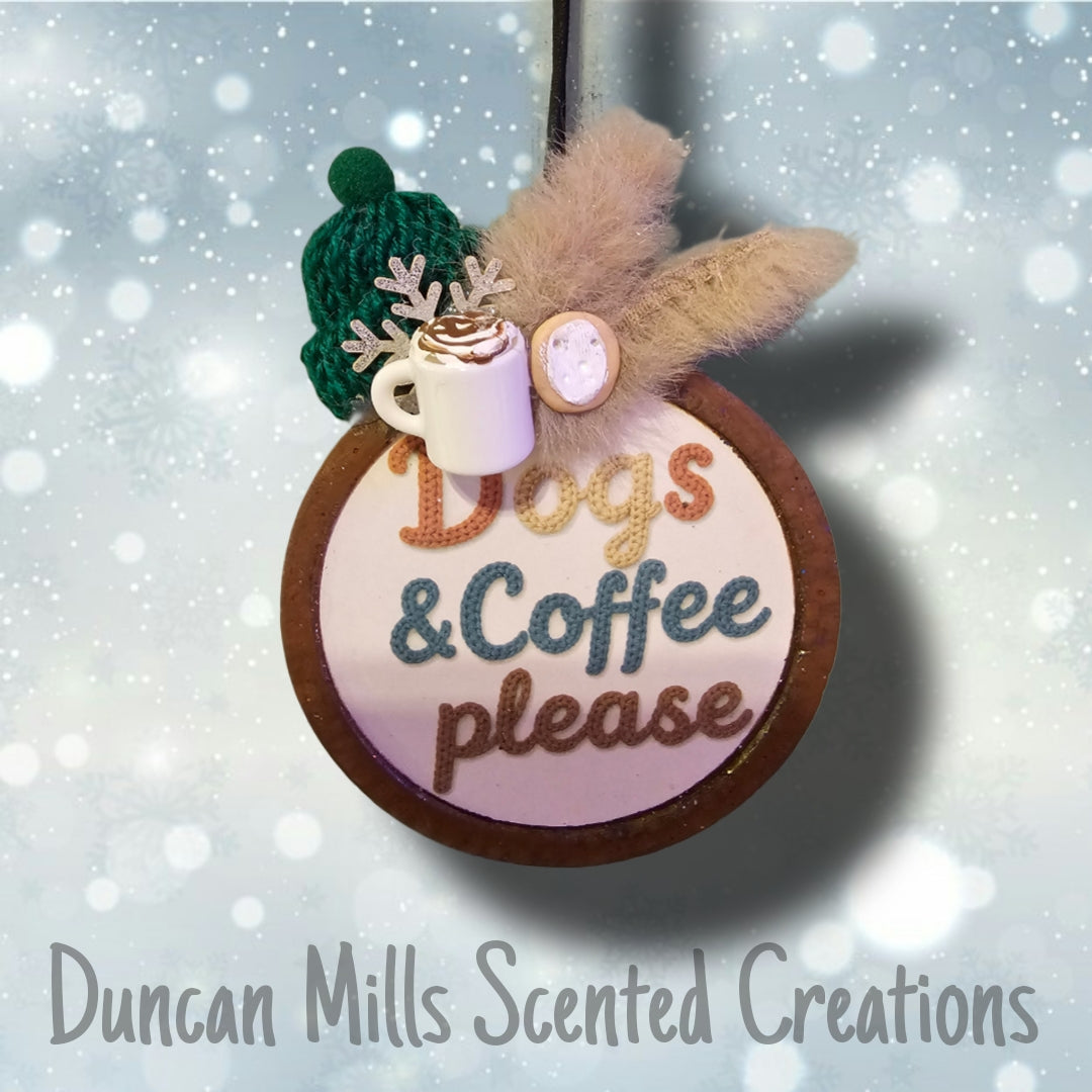 Dogs & Coffee Please Freshie | Dog lovers | Made to order