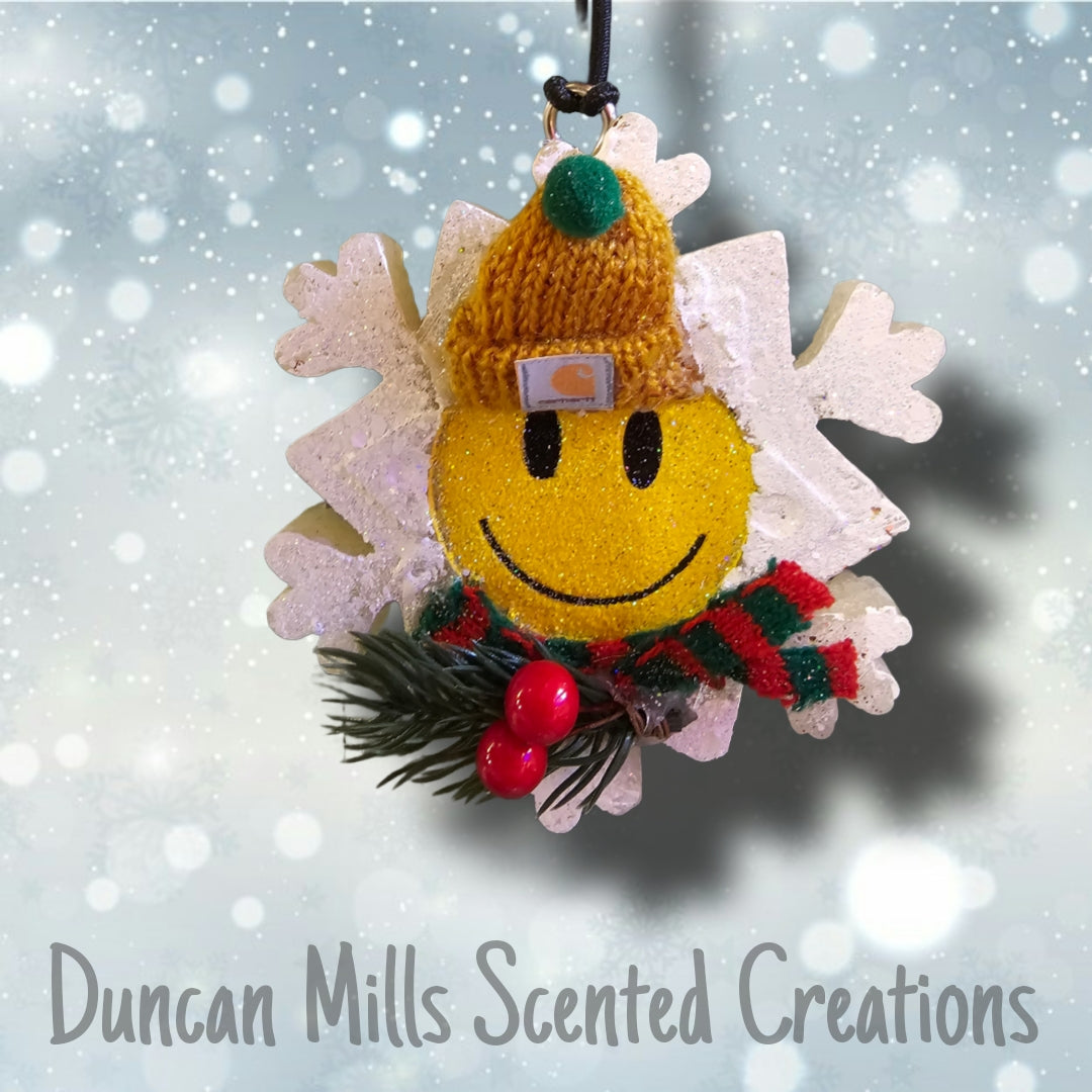 Smiley Carhartt Snowman Freshie | Stocking cap | Made to order