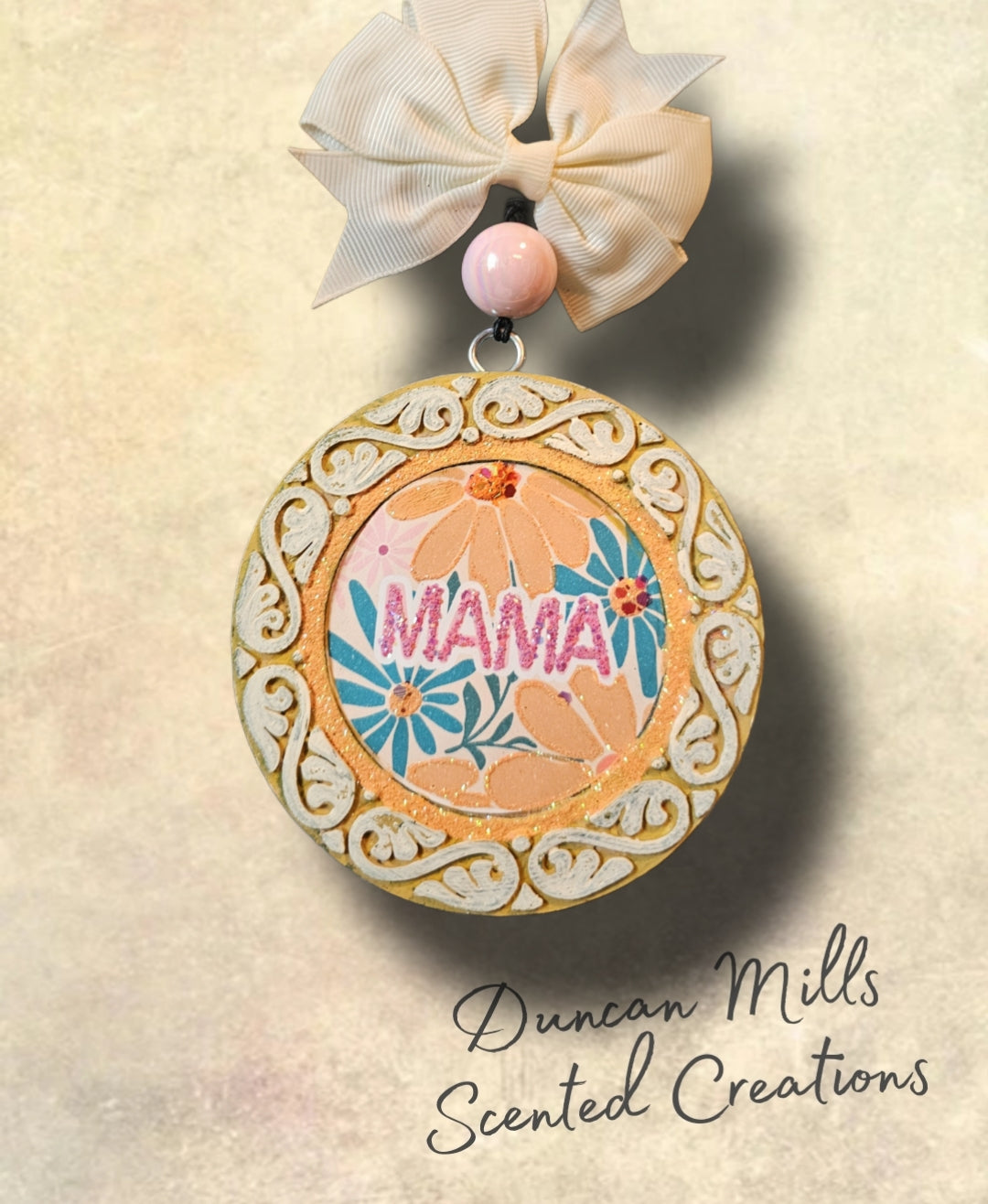 Mama Freshie w Bow | Embossed | Boho Flowers | Choose Scent