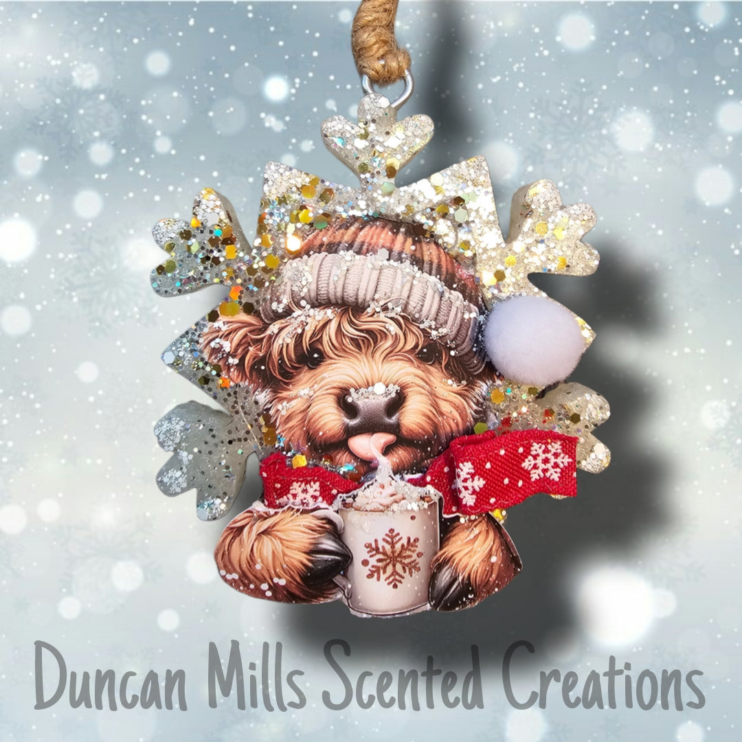 Snowflake Freshie | Oranament | Highland | Holidays Latte | Made to order