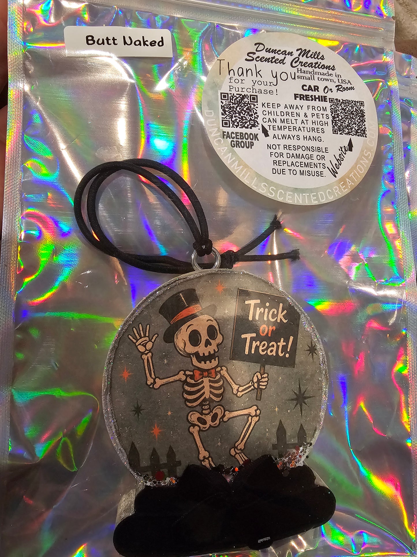 Ready-to-ship Crystal Ball Freshie | Butt Naked Scent