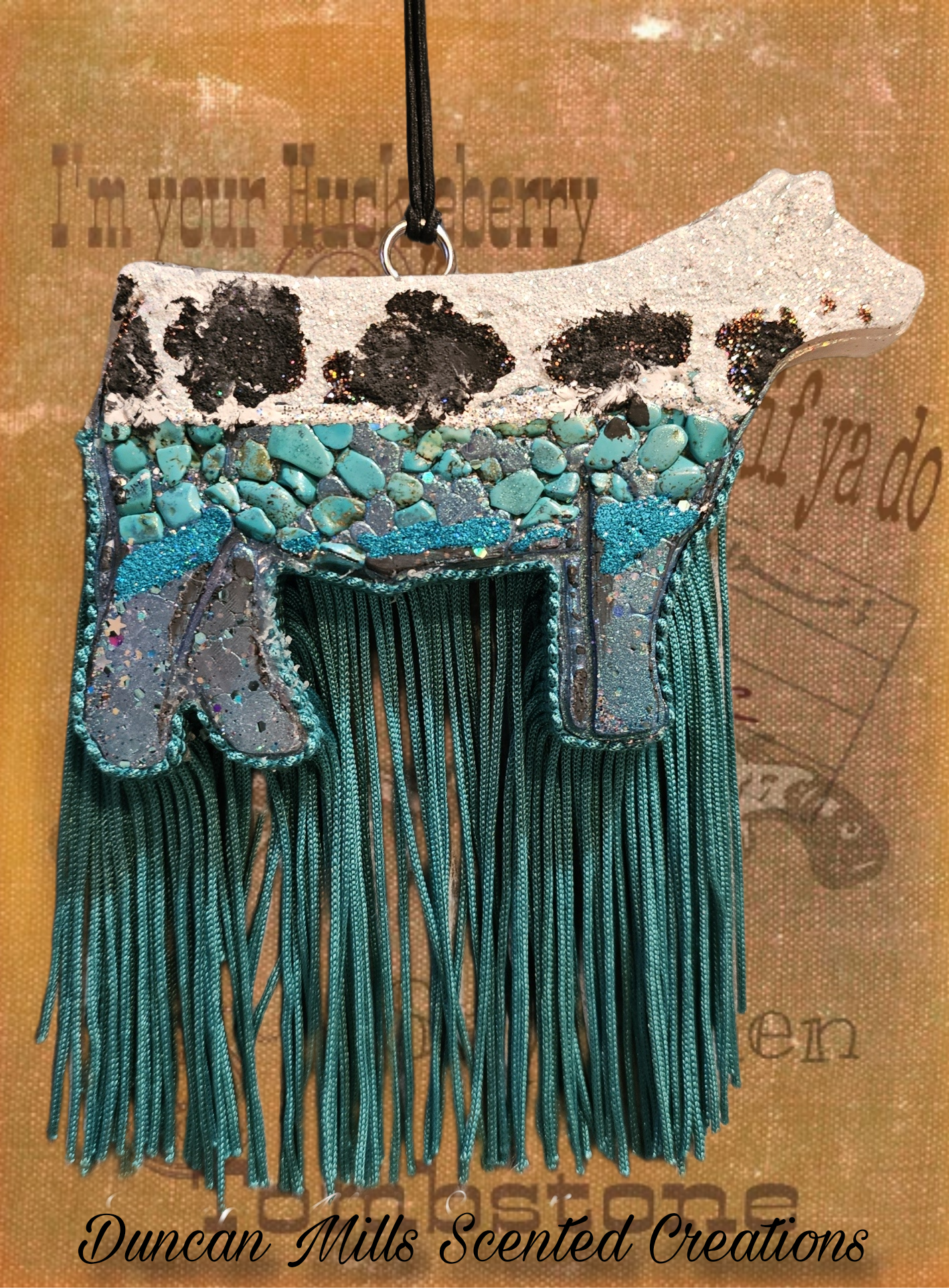 Western Bling Cow Freshie | turquoise|Made to order