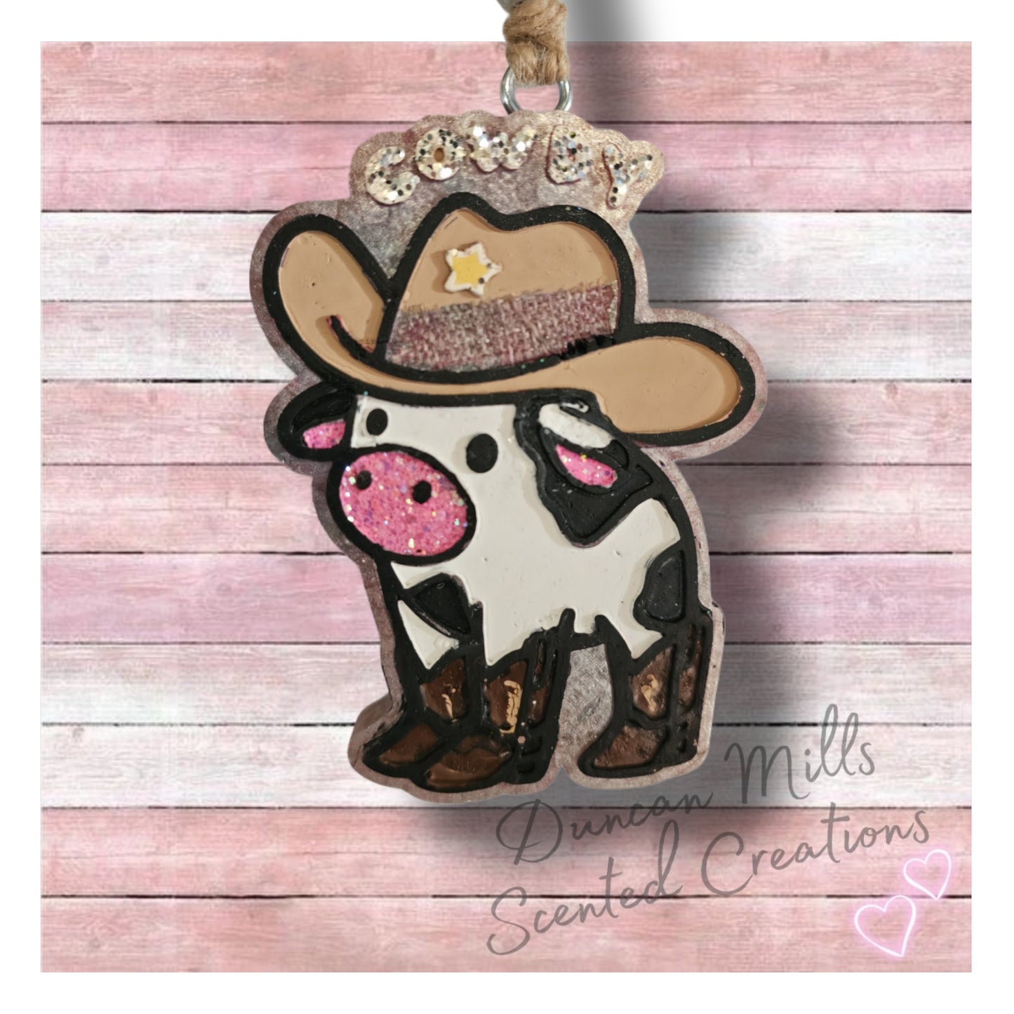 Cowdy Cow in boots Freshie | Multi color | Made to order