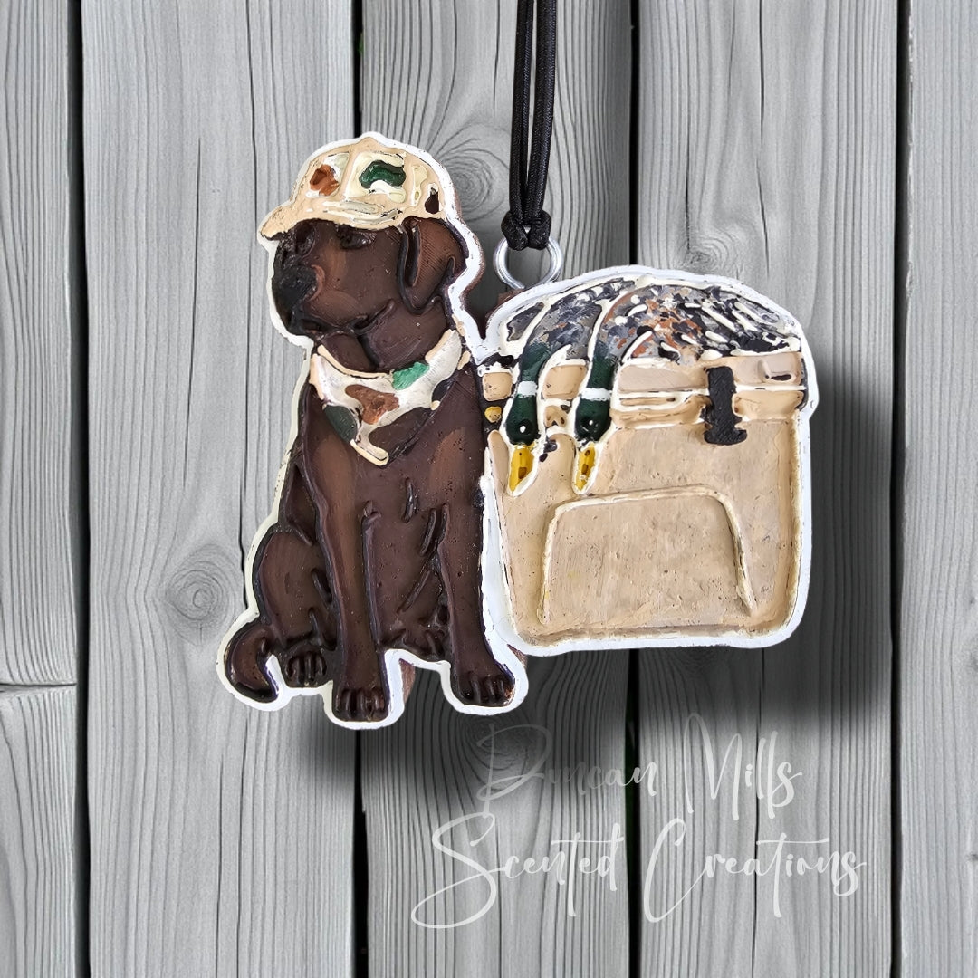 Lab with cooler of ducks hunting Freshie | Made to order