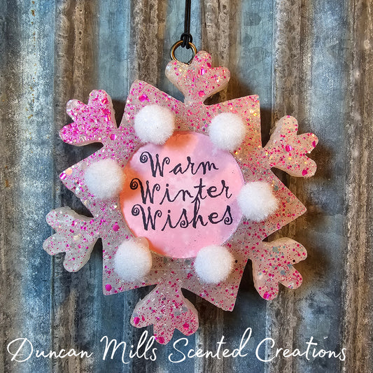 Warm Winter Wishes| Pink Collection | snowflake Freshie| Made to order | Winter Freshies