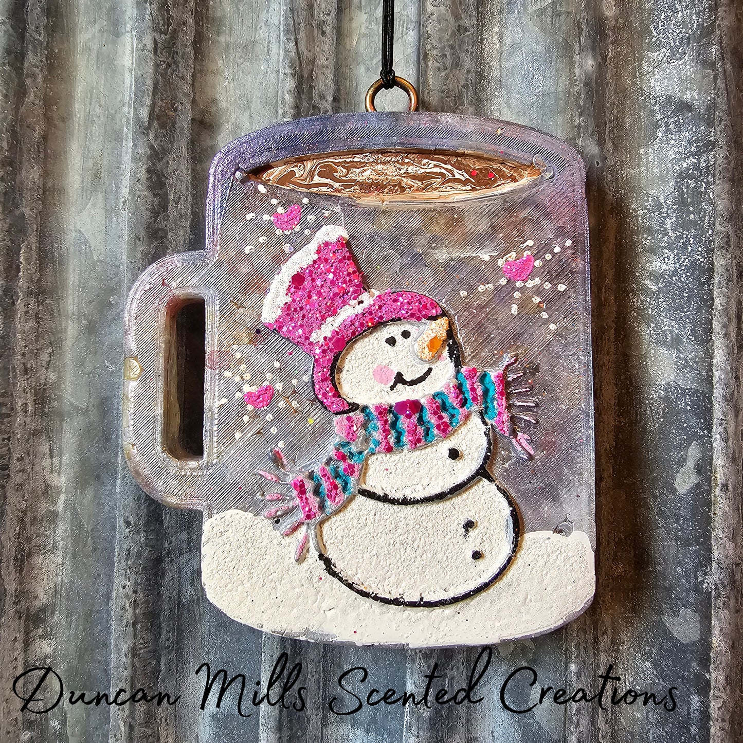 Made to Order mug with  snowman Freshie | Pink Collection