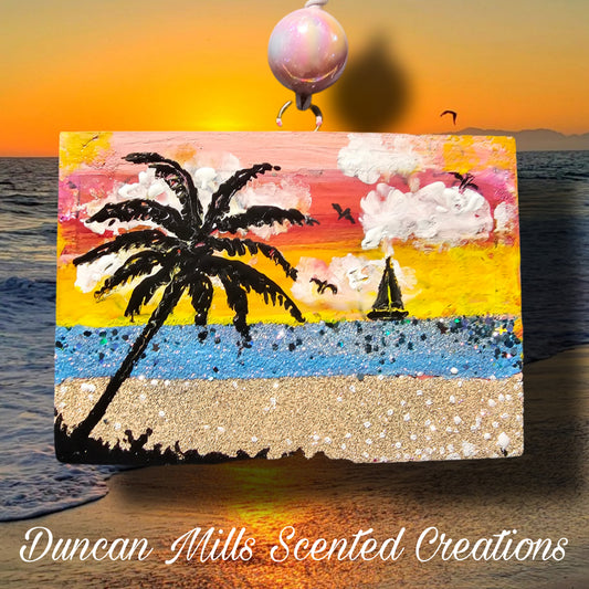 Beach scene Freshie  | Hand painted | Made to order