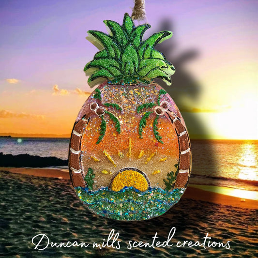 Pineapple Sunset Scene Freshie  | Made to order