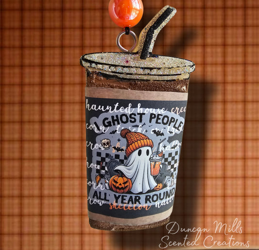 Iced Coffee Freshie | I Ghost People All Year Round Freshie| Halloween | Made to order  | Fall