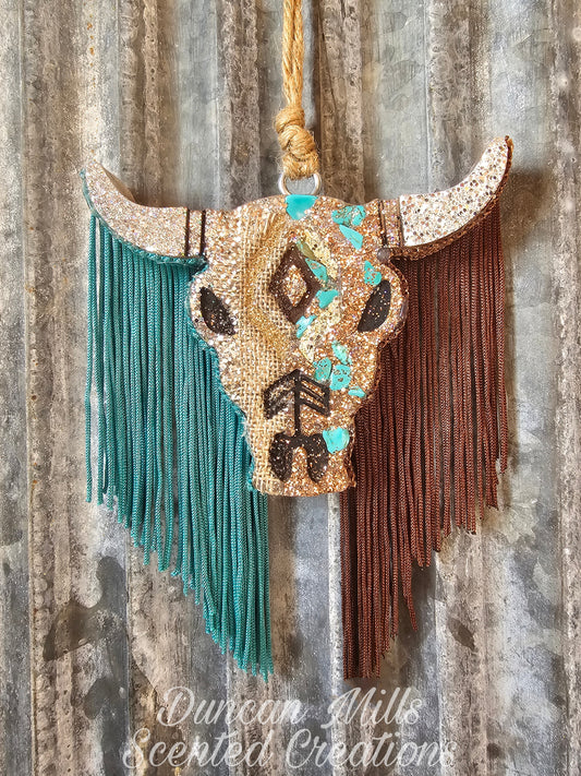 Bull Head Freshie  |Turquoise | Burlap |  Made to order