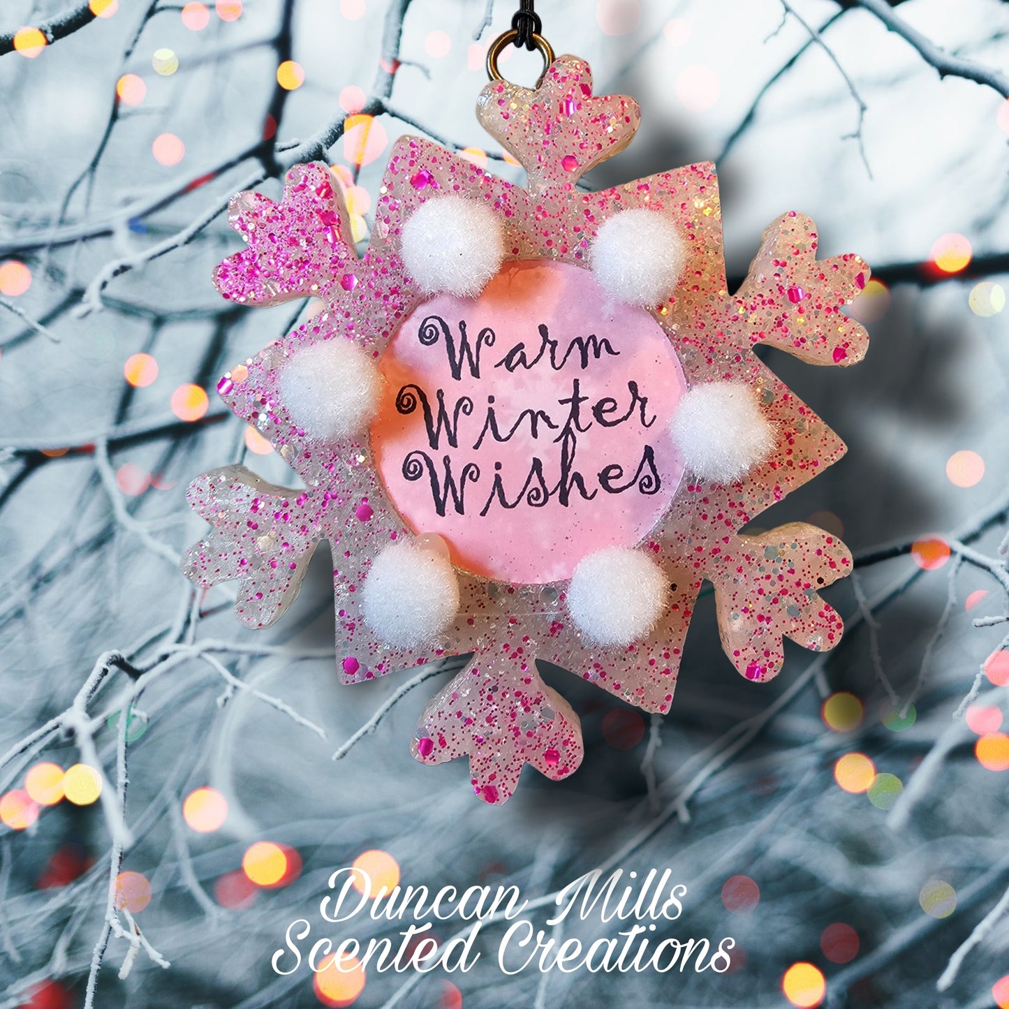 Snowflake Freshie |Warm Winter Wishes| Made to order