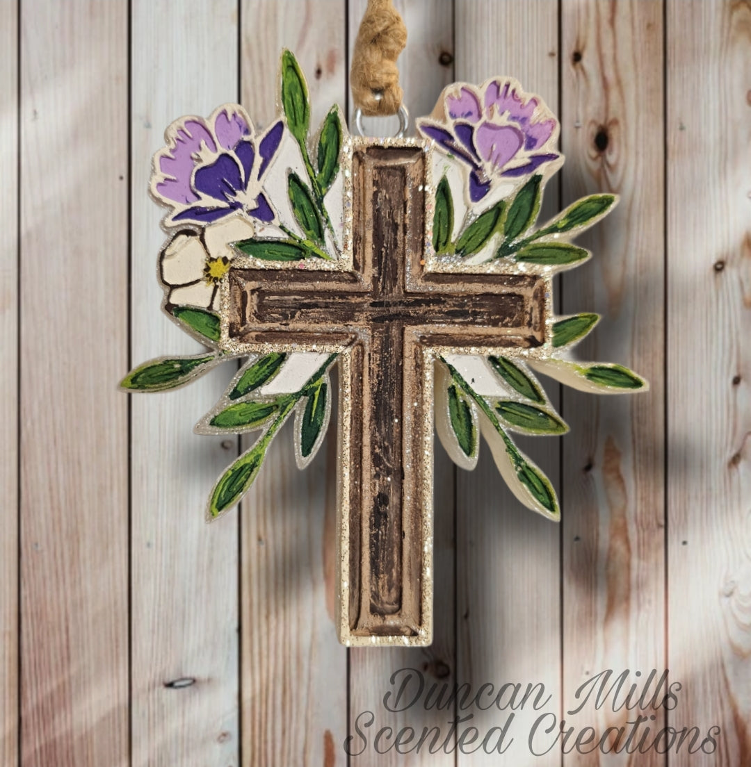 Floral Cross Freshie | Made to order