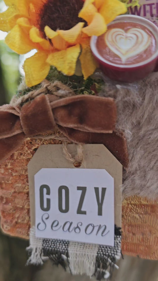 Ready-to-ship Cozy Season Basket Freshie  | Fall Festival Scent