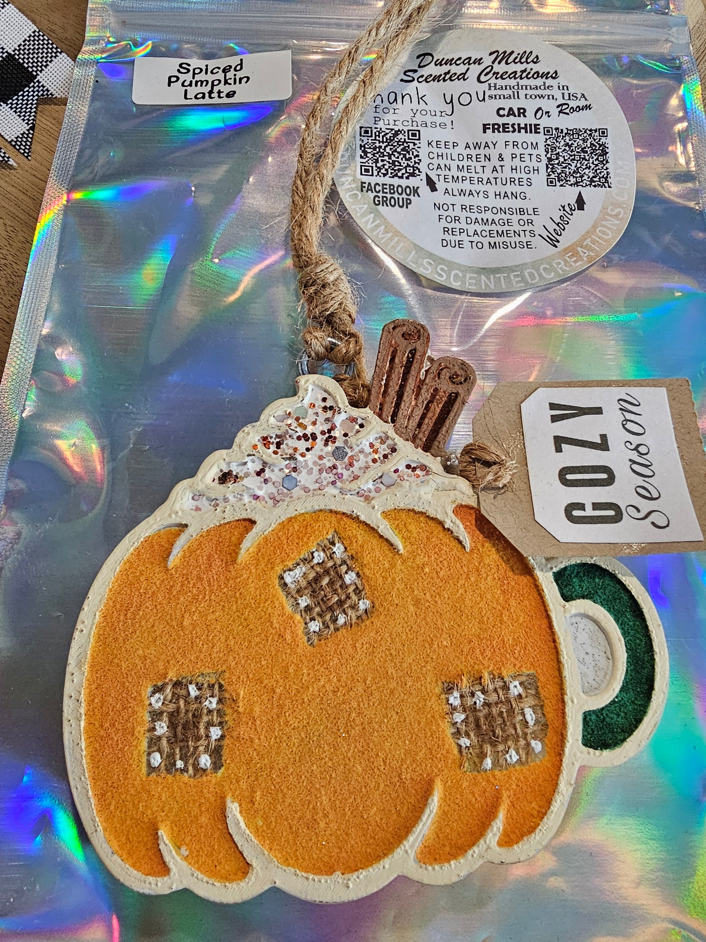 Ready-to-ship | Cozy Season Pumpkin Mug Freshie
 | Spiced pumpkin Latte )