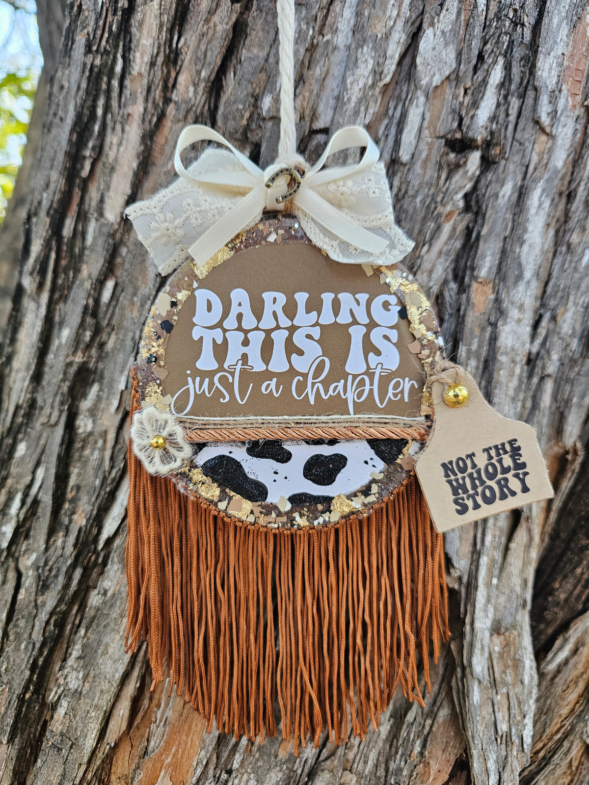 Darlin' This Is Just a Chapter – Large Western Fringe Freshie | Sweater Weather