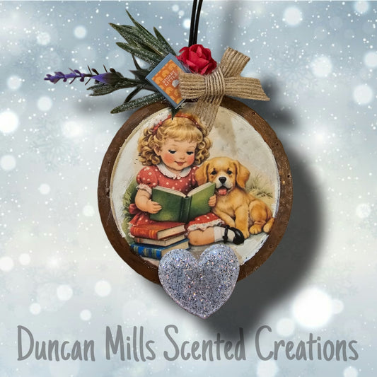 Vintage inspired Freshie  | Dog lovers | Book lovers | Made to order