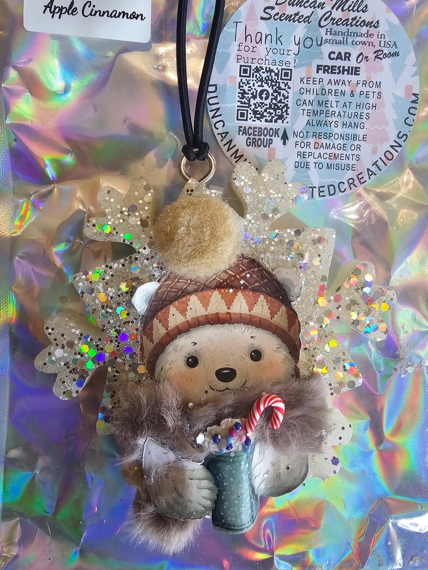 rts Polar Bear Snowflake Freshie | Scent on photo