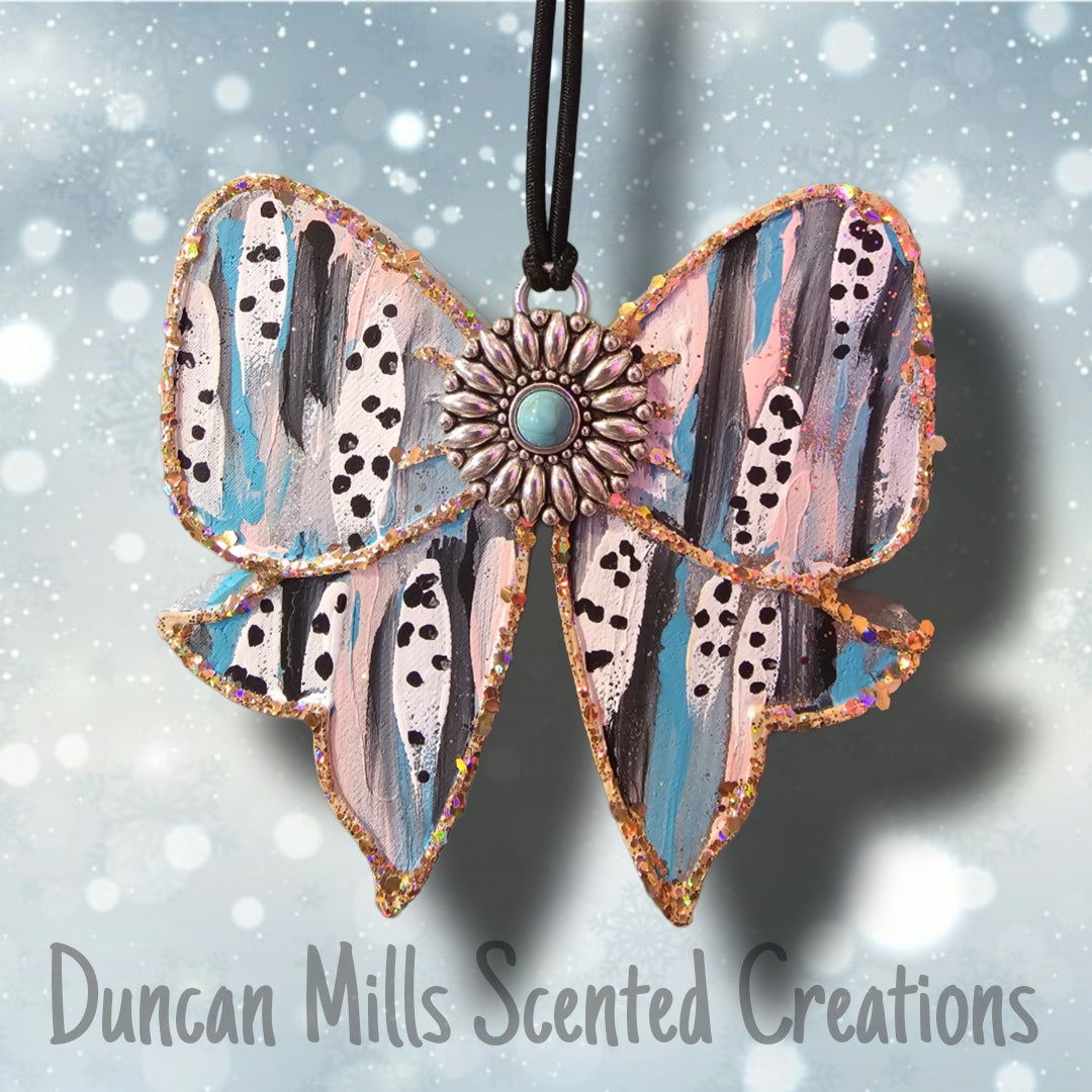 Brush stroke paint Bow Freshie | Exclusive | Greens | pinks | polka dots| St. Patty's inspired| Made to order