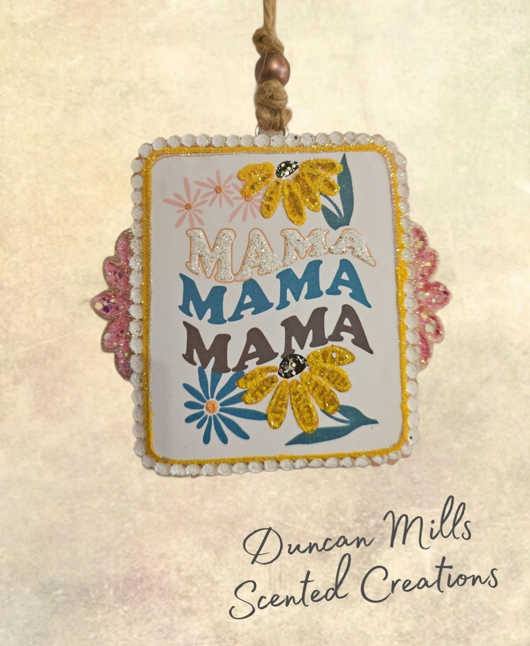 Mama freshie |Boho flowers | Dot frame | Made to order