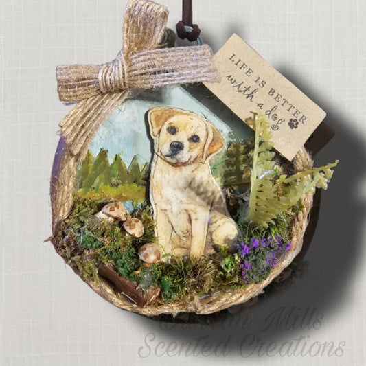 Yellow Lab Signature Hand-Layered Keepsake Car Charm (Scented)