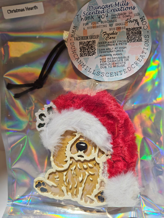 Festive Golden pup Freshie | Scent on photo