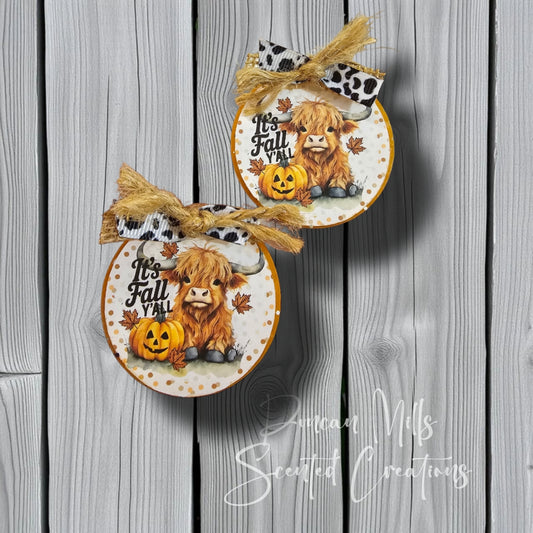 It's Fall y'all vent set Highland Cows ||Made to order