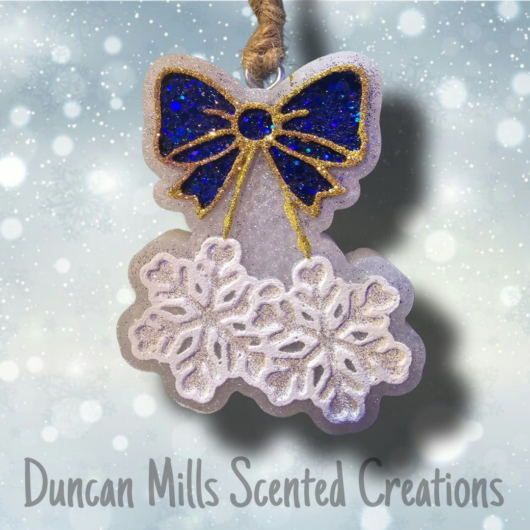 Snowflakes with Bow Freshie | Made to order